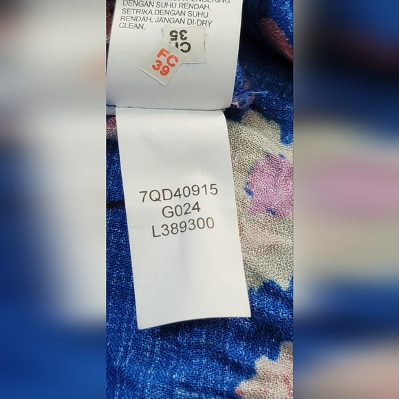 Lucky Brand Cold Shoulder Peasant Top Women's 2X Blue & Pink Floral Flowy Tunic - Picture 11 of 14